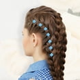 thumbnail image 2 of Unique Bargains 20 Pcs Small Flower Hair Clips Mini Flower Hair Clips for Girls Rhinestone Mini Flower Hairpin Blue, 2 of 7