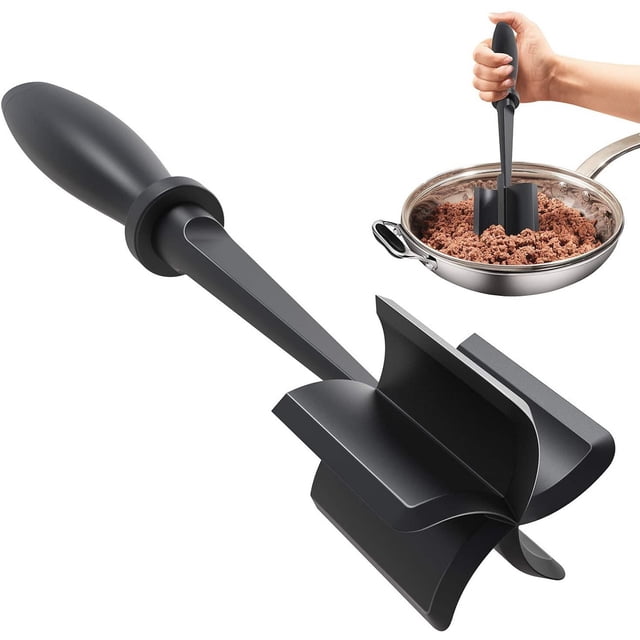 Picadora de carne mejorada, triturador de carne resistente al calor para carne de hamburguesa, triturador de carne molida, utensilio picador de hamburguesas de nailon, picador de carne molida, picador de mezcla antiadherente, triturador de patatas, 1 unidad ER