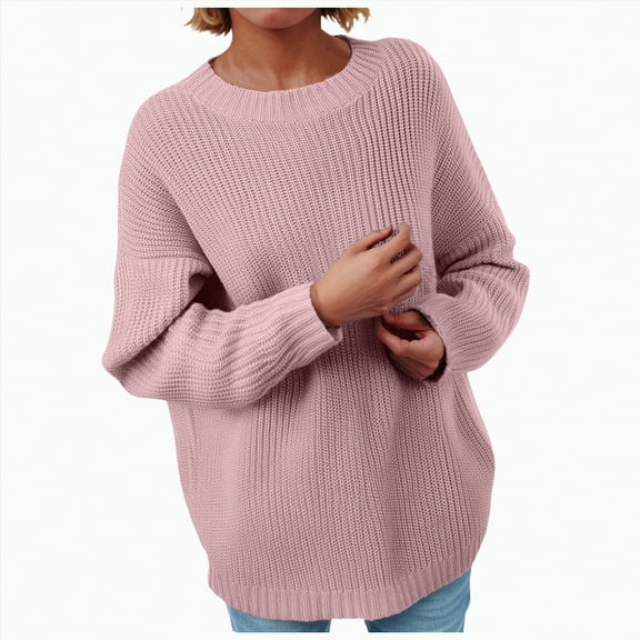 Towmus Women's Oversized Sweaters Batwing Sleeve Mock Neck Jumper Tops Chunky Knit Pullover cute Sweater