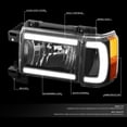 thumbnail image 2 of DNA Motoring For 87-91 Ford F150 F250 F350 Bronco LED DRL Black Amber Corner Headlight Lamp Pair, 2 of 9