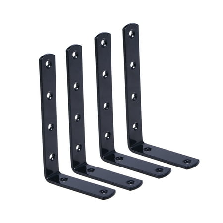 

8Pcs L Shaped Corner Brace Shelf Right Angle Iron Brackets Support Shelf Support Wall Hanging Black