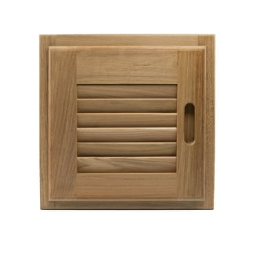Whitecap 60721 Teak Louvered Door and Frame - 12" x 12", Left Hand Opening