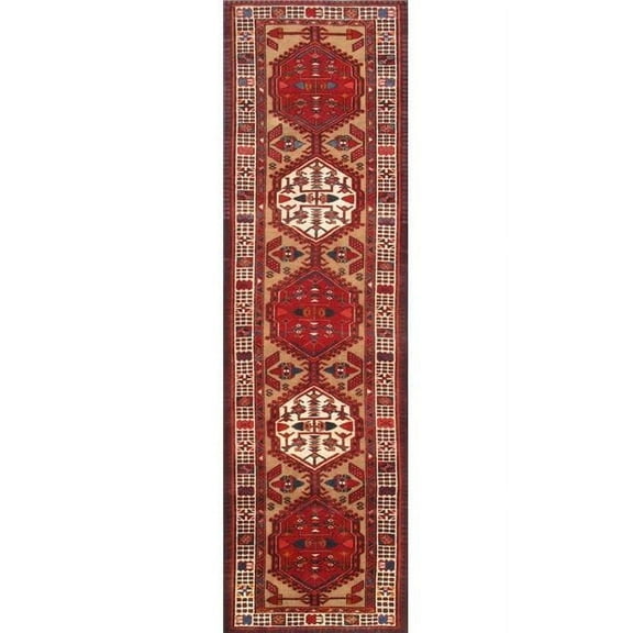 Pasargad Home Antique Serab Lamb's Wool Area Rug 3' 2" X 10'11" Camel