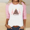 thumbnail image 2 of LckLvx T-Shirts de Noël pour Femmes Col Rond Manches 3/4 Raglan Chandail Tops Mignons Graphiques Décontractés, 2 of 4