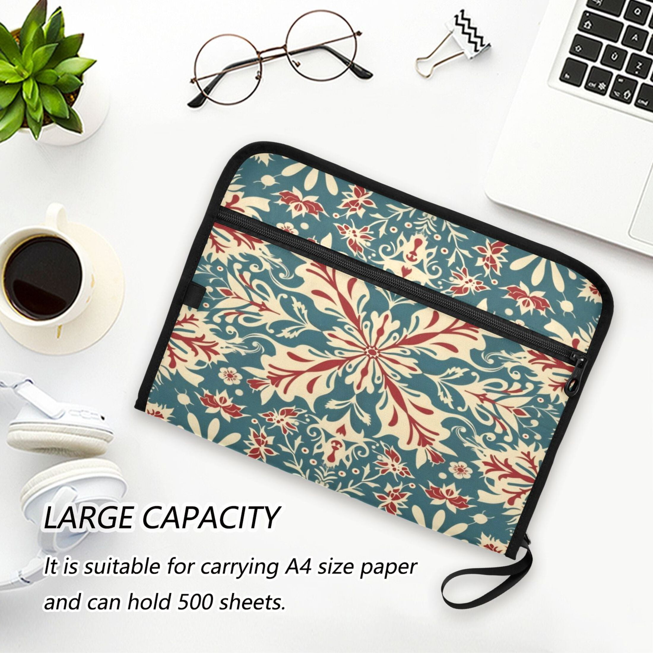 Organ Folder 14.2 x 0.8 x 10.6 Inches 13 Separate Pockets A4 Size Documents Folder A Sort Storage File Manager For The Home Office Christmas Flower