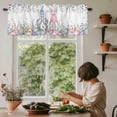 thumbnail image 6 of Gnomes Easter Rod Pocket Curtain Valance, Colorful Spring Floral Weeping Eggs Farmhouse Window Valance for Living Room, Bedroom, Kitchen 42"W x 18"L, 6 of 9