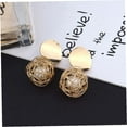 thumbnail image 6 of OUNONA Retro Earrings For Women Modern Art Drop Shape Round Ball Faux Pendant Golden Pendant Wedding, 6 of 8