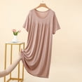 thumbnail image 2 of cfhntfmh Women's Modal Summer Nightgown Short Sleeve Round Neck Sleepshirt Loose Comfy Sleepwear Mid Sleep Dress, 2 of 4
