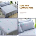 thumbnail image 5 of LSLJS 3 Pcs Cotton Bed Sheet Set, Queen Size Geometric Pattern Microfiber Bed Sheet with 2 Pillow Covers, Soft Breathable Double Brushed Bed Sheets Deep Pocket Non Pilling Bedding Sheet for All Season, 5 of 6