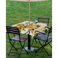 thumbnail image 4 of Outdoor Tablecloth with Umbrella Hole Zipper,Farm Yellow Sunflower Honey Bee Waterproof Zippered Table Cloth for Rectangle Tables,Country Plaid Vintage Linen Patio Table Covers for Indoor Pinic Party, 4 of 6