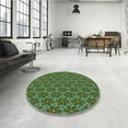 thumbnail image 3 of Ahgly Company Indoor Round Patterned Green Snake Green Area Rugs, 4' Round, 3 of 6