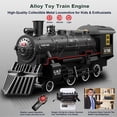 thumbnail image 5 of BUBUQE Electric Train Sets Remote Control for Kids Metal Alloy Christmas Train Toys Steam Locomotive Glowing Passenger Carriages Luxury Tracks Light & Sounds, 5 of 7