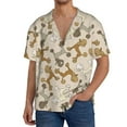 thumbnail image 3 of Xecao offers the Cartoon Poodle Dog for Men's Casual Short-sleeved Shirt, a button-up collared shirt with a pocket, perfect for beach vacations and yacht travel in the Medium size., 3 of 7