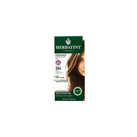 Herbatint Permanent Herbal Haircolor Gel, 5N Light Chestnut, 4.56