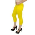 thumbnail image 2 of Vivian's Fashions Capri Leggings - Cotton, Misses Size (Yellow, 3X), 2 of 3