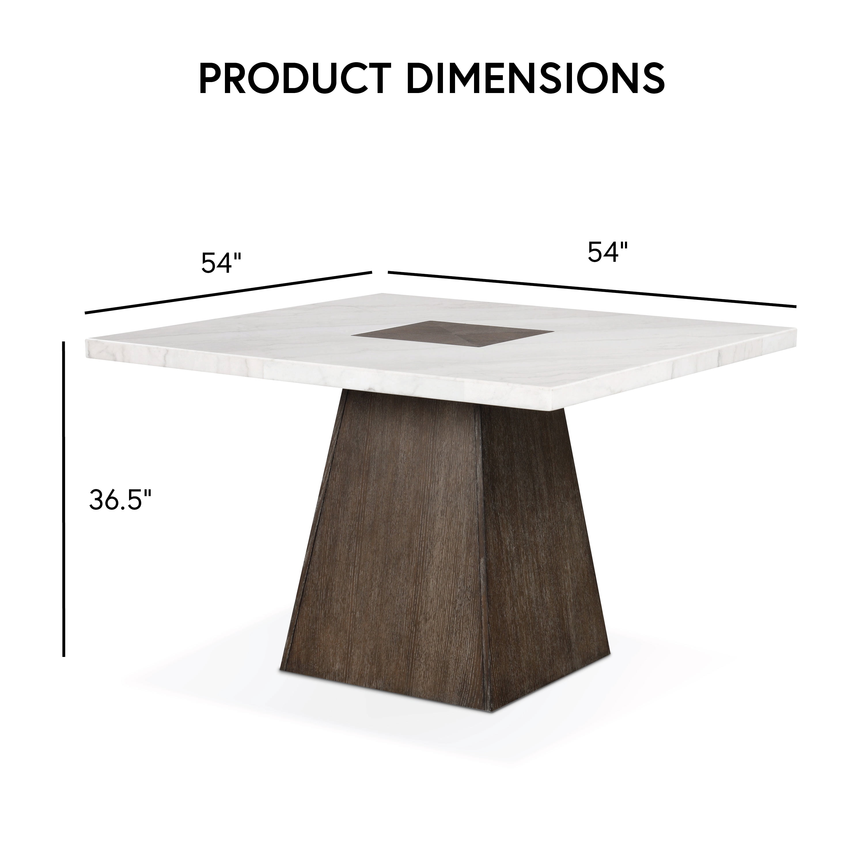 Furniture of America Garth 54" Square Indoor Counter Height Dining Table, Dark Walnut
