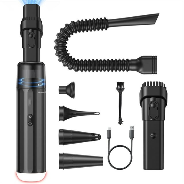 Aspiradora de Coche Potente de 13000 PA, Inalámbrica, Recargable, de Mano, Miniaspiradora con Luz LED.