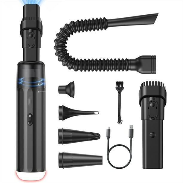 Aspiradora de Coche Potente de 13000 PA, Inalámbrica, Recargable, de Mano, Miniaspiradora con Luz LED.
