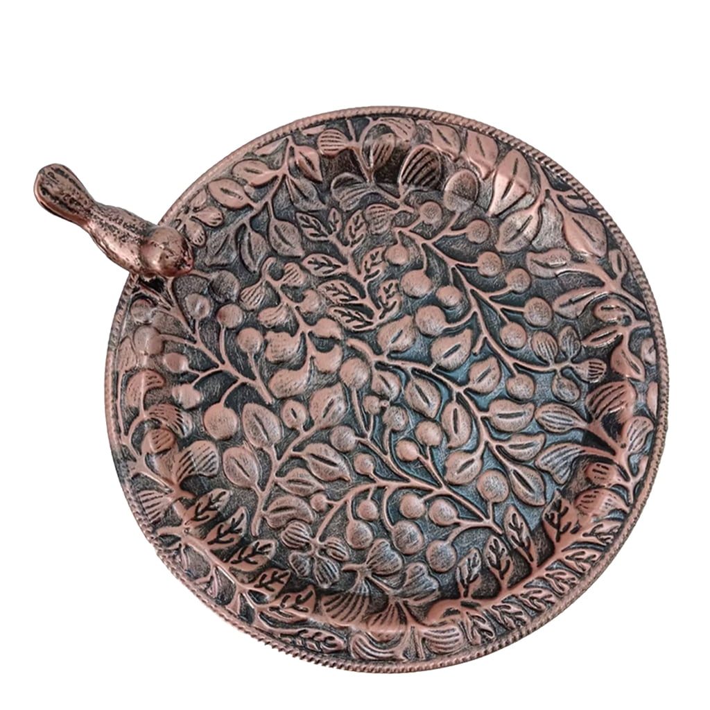 Tizuqe Frostproof Metal Bird Bath Outdoor Water Feeder With Decorative Leaf Motifs Suitable For Wildlife Birds Standing Basin