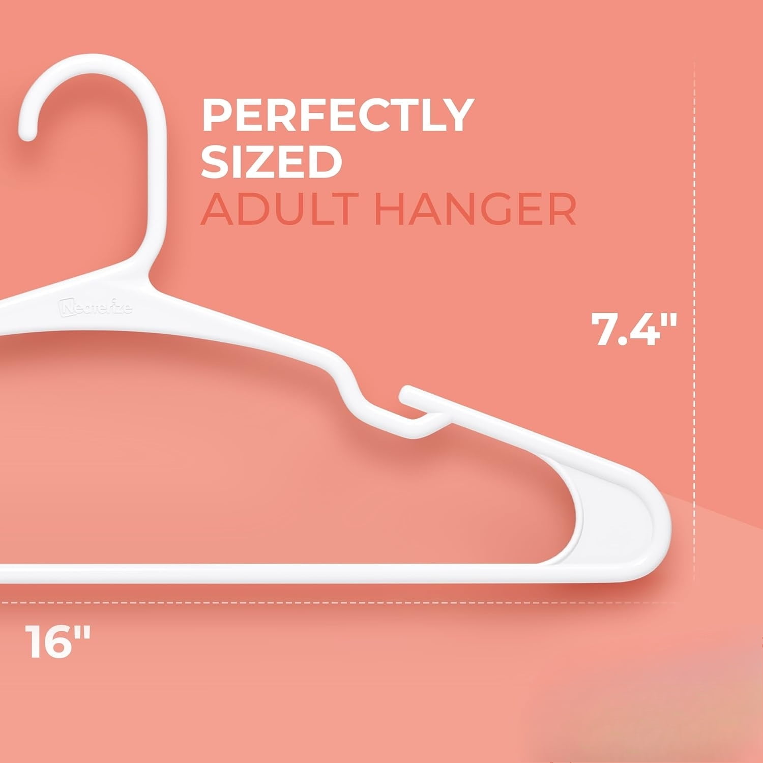 Clothes Hangers Plastic 100 Pack for Adults - Plastic Hangers, The Perfect Coat Hanger and Space Saving Clothes Hangers for Closet - White Hangers