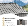 thumbnail image 3 of ALAULM 12x10 ft Outdoor Storage Shed Clearance, Galvanized Metal Storage Shed with Sliding Door & 2 Windows, Waterproof Garden Shed for Patio,Lawn,Backyard to Store Bikes,Tools, 3 of 9