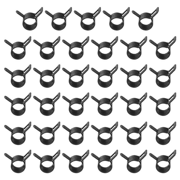Uxcell Spring Band Hose Pipe Clamps for 9-10.2mm OD Hose, 35 Pack Silicone Vacuum Constant Tension Clips, Black