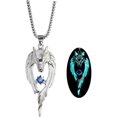 thumbnail image 1 of Wolf Necklace Pendant For Women Men Stainless Steel Luminous Animal Wolf Totem Necklace Teen Halloween Glow In The Dark Jewelry, 1 of 4