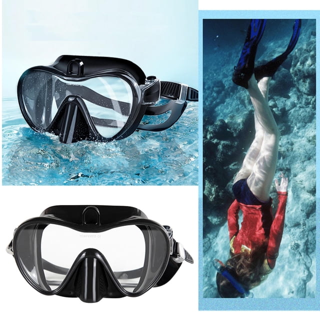 Máscaras de buceo Soledad para adultos con lente templado p Negro