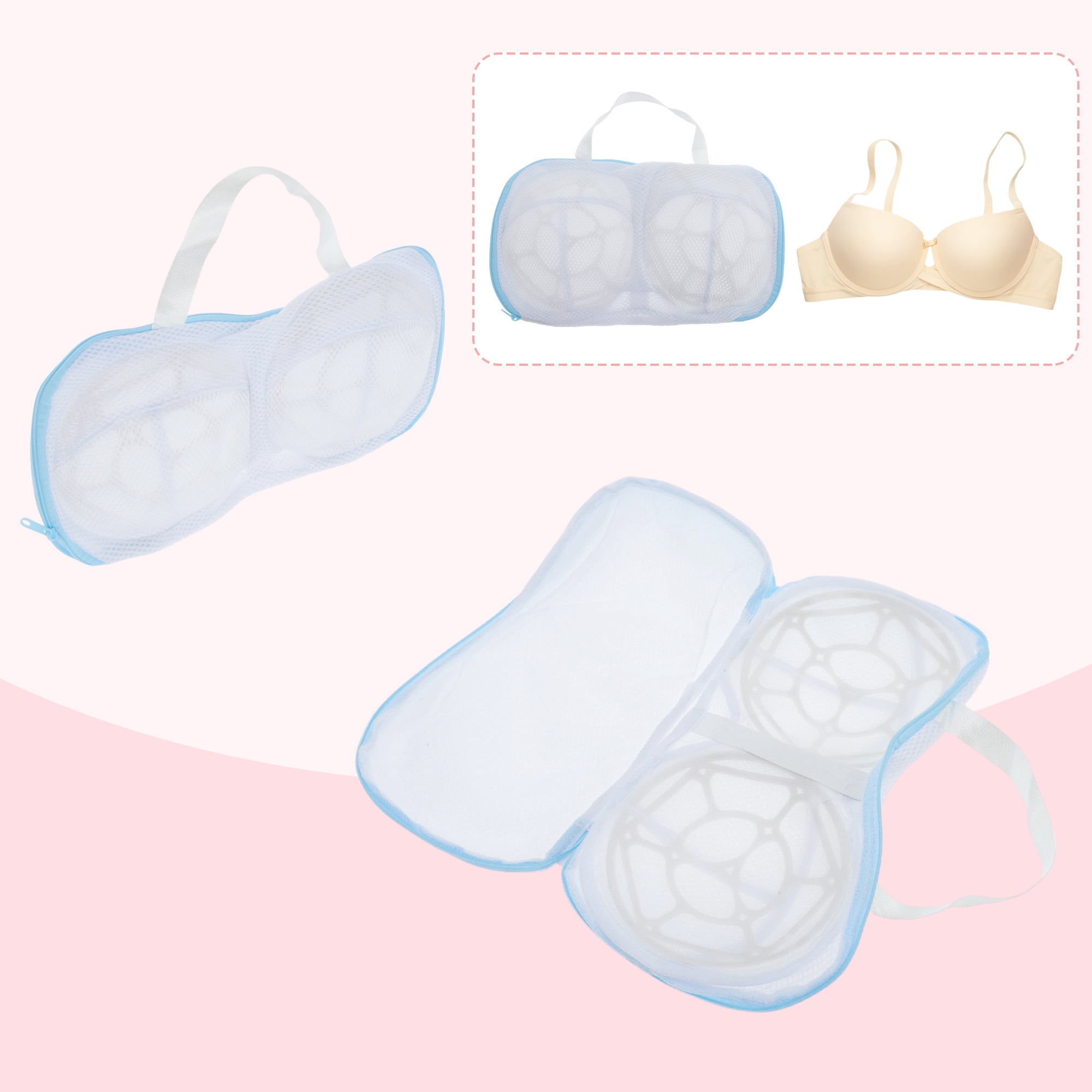 Unique Bargains Mesh Laundry Bags for Delicates with Zipper Closure Blue
