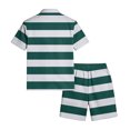 thumbnail image 6 of Hearthz Mens 2 Pieces Outfits Casual Striped Print Short Sleeve Button Down Shirt and Shorts Set Summer Casual Tracksuit with Pockets, 6 of 6