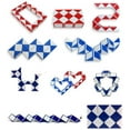 thumbnail image 1 of Magic Fidget Snake Cube Twist Puzzle 24 Knots, Magic Snake Sensory Toy Collection, Brain Teaser Stocking Stuffers Party Favor, Transformable Snake Twist Stress Reliever for Kid Adult (Random-B 1PC), 1 of 7