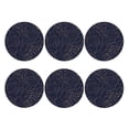 thumbnail image 2 of Bingfone Vintage Copper-Gold Gloss Outline Navy Dark Blue Leather Drinks Coasters With Set Of 6,Suitable For Home Kitchen,Coffee Cup Coasters Home Gift, 2 of 9
