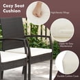 thumbnail image 5 of YYAo Patio Dining Table, Outdoor Dining Set, Picnic Set, 9 Pieces Patio Rattan Dining Set with Acacia Wood Table for Backyard Garden-L-shaped Handrail, 5 of 9