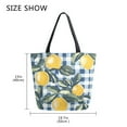 thumbnail image 5 of FORMRS Womens Canvas Tote Bag with Zipper Inner Pocket Shoulder Handbag, Retro Beige Lemon, 5 of 7