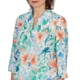 thumbnail image 4 of Alfred Dunner Womens Petite Tropical Flower Eyelet Tie Sleeve Top, 4 of 4