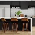thumbnail image 3 of Simpli Home Carly Contemporary 16 inch Swivel Bar Stool (Set of 2) in Black PU faux leather, 3 of 10