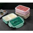 thumbnail image 5 of 1 paquete de lonchera Bento para adultos y niños, lonchera Bento de 1400 ml con juego de utensilios incorporado, a prueba de fugas, apta para lavavajillas y microondas (verde), 5 of 5