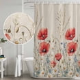 thumbnail image 4 of Vintage Floral Shower Curtain Set with Hooks, Wildflower Daisy Waterproof Fabric Bathroom Curtains Decor Home Accessories, Stall Long 54 X 78 Inch, 4 of 9