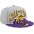 thumbnail image 3 of Men's New Era Gray/Purple Los Angeles Lakers Tip-Off Two-Tone 59FIFTY Fitted Hat, 3 of 6