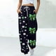 thumbnail image 1 of Pincandy Women's St. Patrick's Day Pants - Printed, Elastic Waist with Tie & Pockets, Cuffed Leg for Holiday & Daily Wear, 1 of 5