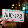 thumbnail image 4 of 1 Pcs Cute Frogs on Pink Background License Plate Frame,License Plate Cover for Car Decorative Parts,Aluminum License Plate Bracket Holder Rust-Proof for US Standard Car, 4 of 8
