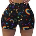 thumbnail image 2 of Balery Cartoon Pride Lgbt Pantalones cortos de entrenamiento estampados para mujer, sin costuras, ajustados, para gimnasio, yoga, correr, deportes, ejercicio activo, fitness.-Small, 2 of 8