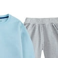 thumbnail image 3 of HCNTES Toddler Baby Boy Girl Clothes Contrast Color Long Sleeve Sweatshirt Tops and Casual Pants Fall Clothing Set(9-10 Years,S1617-Sky Blue), 3 of 3