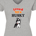 thumbnail image 4 of Inktastic Siberian Husky Dog Puppy Women's V-Neck T-Shirt, 4 of 5
