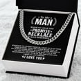 thumbnail image 3 of To My Man Chain Necklace, Promise Necklace For Husband, Boyfriend, Valentine Gift For Him, Cuban Link Chain, Stainless Steel or Yellow Gold, Message Card & Gift Box, 3 of 5