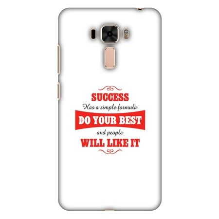 Asus ZenFone 3 Laser ZC551KL Case - Success Do Your Best, Hard Plastic Back Cover. Slim Profile Cute Printed Designer Snap on Case with Screen Cleaning (Best Vpn For Adsense)