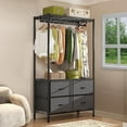 Clothes Rack with Drawers, Garment Rack with Adjustable Wire Shelf