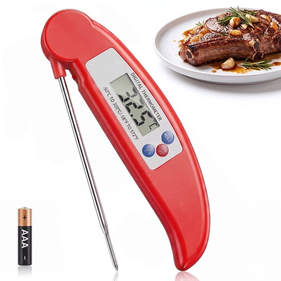 Arenviy Digital Meat Thermometer for Cooking, Instant Read Food Thermometer for Grill, BBQ & Kitchen, Foldable, 4.3-inch Probe