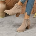 thumbnail image 6 of Mostsola Suede Ankle Boots for Women High Heel Pointy Toe Side Zipper Fall Short Booties, 6 of 8