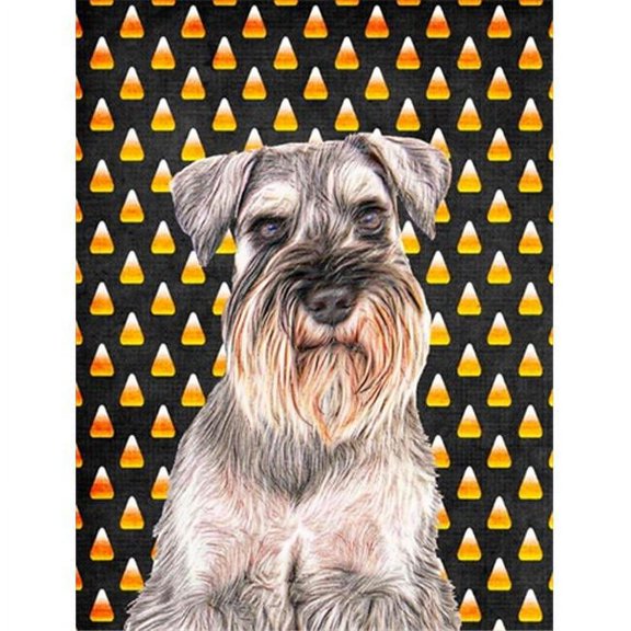 Candy Corn Halloween Schnauzer Flag Garden Size